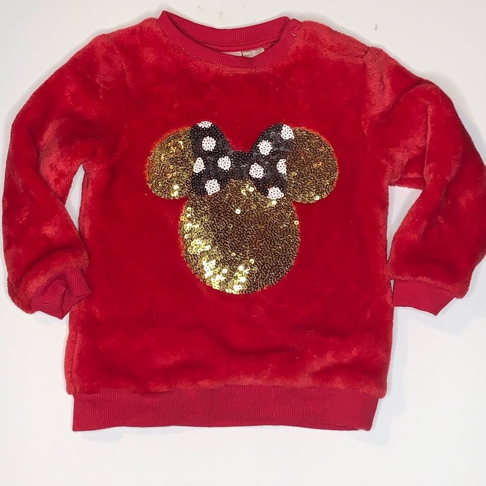 H&M Disney, sequined, fuzzy sweater
